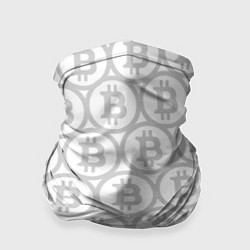 Бандана-труба Биткоин патерн на белом фоне, цвет: 3D-принт