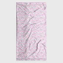 Бандана-труба Полосатый розовый паттерн с сердечками, цвет: 3D-принт — фото 2