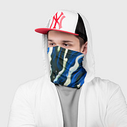 Бандана-труба Текучая краска белая и синяя, цвет: 3D-принт — фото 2