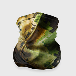 Бандана-труба Реалистичный камуфляж на ткани, цвет: 3D-принт