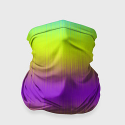 Бандана-труба Неоновые салатовые и фиолетовые полосы, цвет: 3D-принт
