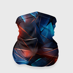 Бандана-труба Синие и красные осколки стекла, цвет: 3D-принт