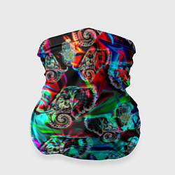 Бандана-труба Слоники в орнаменте, цвет: 3D-принт