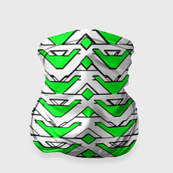 Бандана-труба Бело-зелёный узор, цвет: 3D-принт