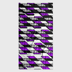 Бандана-труба Фиолетовые треугольники и квадраты на белом фоне, цвет: 3D-принт — фото 2