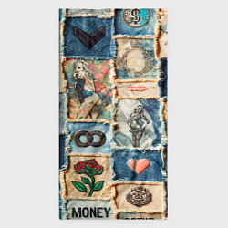 Бандана-труба Баксы и девушки на дениме - пэчворк, цвет: 3D-принт — фото 2