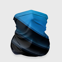 Бандана Геометрическая синяя абстракция на черном фоне мин
