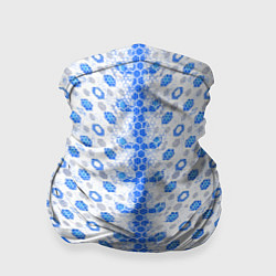 Бандана-труба Синие киберпанк ячейки на белом фоне, цвет: 3D-принт