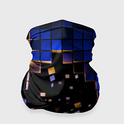 Бандана-труба Окно в пространство - синие кубы, цвет: 3D-принт