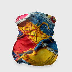 Бандана-труба Colorful denim patchwork - ai art, цвет: 3D-принт