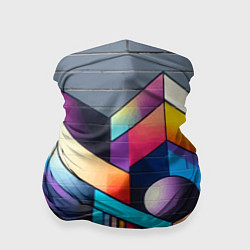 Бандана-труба Геометрическое абстрактное граффити - нейросеть, цвет: 3D-принт