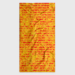 Бандана-труба Яркий красно-жёлтый абстарктный полосатый, цвет: 3D-принт — фото 2