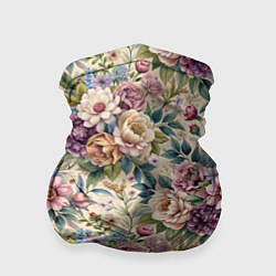 Бандана-труба Нежные цветочные мотивы паттерны, цвет: 3D-принт