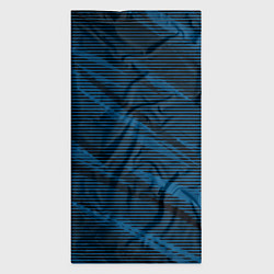 Бандана-труба Полосатый чёрно-синий, цвет: 3D-принт — фото 2