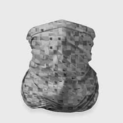 Бандана-труба Серый текстурированный кубики, цвет: 3D-принт