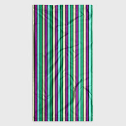 Бандана-труба Фиолетово-зелёный полосатый, цвет: 3D-принт — фото 2