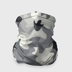 Бандана-труба Бело-серый камуфляж, цвет: 3D-принт