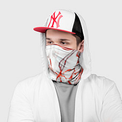 Бандана-труба Красно-белый мрамор, цвет: 3D-принт — фото 2