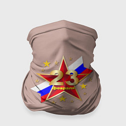 Бандана-труба Звезда на фоне флага России, цвет: 3D-принт