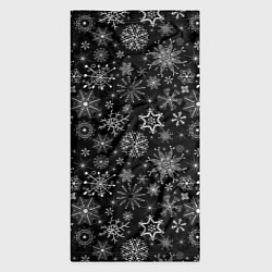 Бандана-труба Белые снежинки на черном, цвет: 3D-принт — фото 2