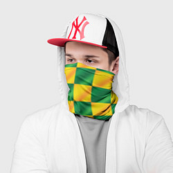 Бандана-труба Желтый и зеленый геометрический паттерн, цвет: 3D-принт — фото 2