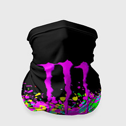 Бандана-труба Monster energy краски неоновые, цвет: 3D-принт