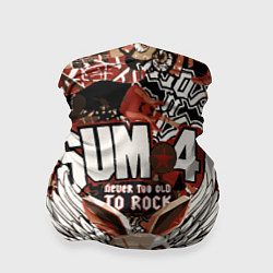 Бандана-труба Sum 41 на фоне кролика и гитар, цвет: 3D-принт