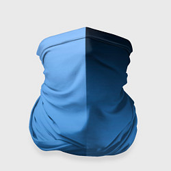 Бандана-труба Градиент сине-голубой пополам, цвет: 3D-принт