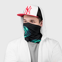 Бандана-труба Color turquoise black, цвет: 3D-принт — фото 2