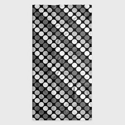 Бандана-труба Белый серый горох на черном ретро, цвет: 3D-принт — фото 2