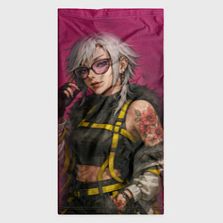 Бандана-труба Девушка с татуировкой в очках, цвет: 3D-принт — фото 2