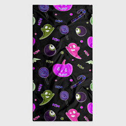 Бандана-труба Halloween pink black pumpkin, цвет: 3D-принт — фото 2