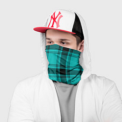 Бандана-труба Checkered blue, цвет: 3D-принт — фото 2