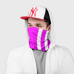 Бандана-труба Color white pink stripes, цвет: 3D-принт — фото 2
