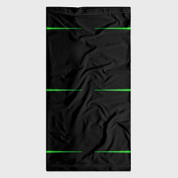 Бандана-труба Color black green orange stripes, цвет: 3D-принт — фото 2