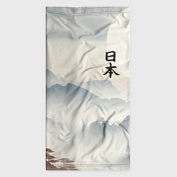 Бандана-труба Японский туманный пейзаж - минимализм, цвет: 3D-принт — фото 2