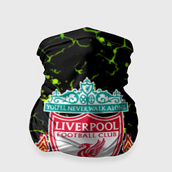 Бандана-труба Ливерпуль зеленые трещины, цвет: 3D-принт