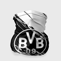 Бандана-труба Borussia черно белые полосы, цвет: 3D-принт