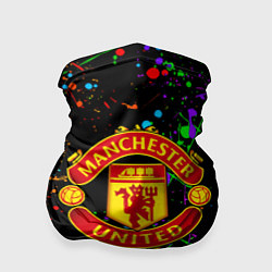 Бандана-труба Манчестер Юнайтед неоновые краски, цвет: 3D-принт