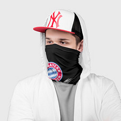 Бандана-труба Бавария Мюнхен черно белые штрихи, цвет: 3D-принт — фото 2