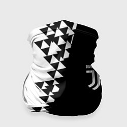 Бандана-труба Juventus черно белая геометрия текстура, цвет: 3D-принт