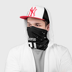 Бандана-труба Ювентус всплеск белых красок, цвет: 3D-принт — фото 2