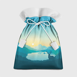 Мешок для подарков Олень у озера, цвет: 3D-принт