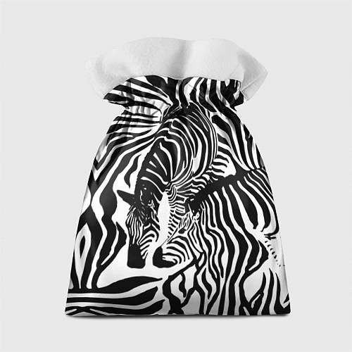 Подарочный мешок Полосатая зебра / 3D-принт – фото 2