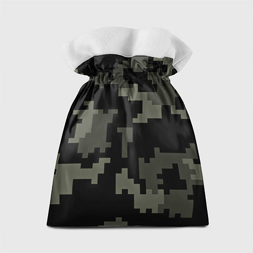 Подарочный мешок Камуфляж пиксельный: черный/серый / 3D-принт – фото 2