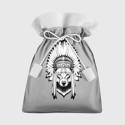 Мешок для подарков Indian wolf, цвет: 3D-принт