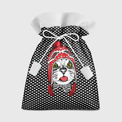Мешок для подарков Котик в шапке!, цвет: 3D-принт