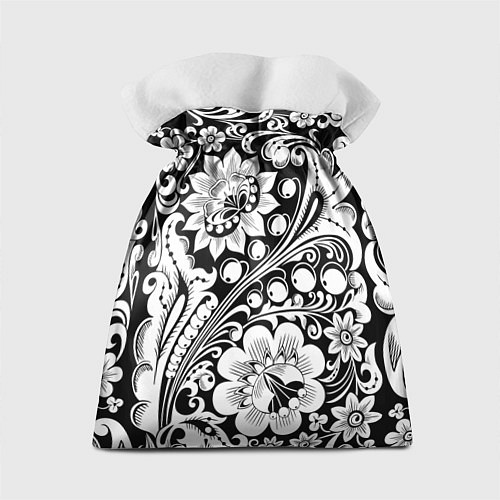 Подарочный мешок Хохлома черно-белая / 3D-принт – фото 2