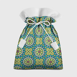 Мешок для подарков Хризантемы: бирюзовый узор, цвет: 3D-принт