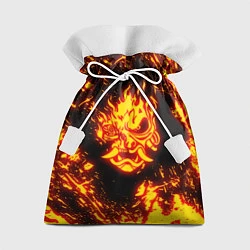 Мешок для подарков Cyberpunk 2077: FIRE SAMURAI, цвет: 3D-принт